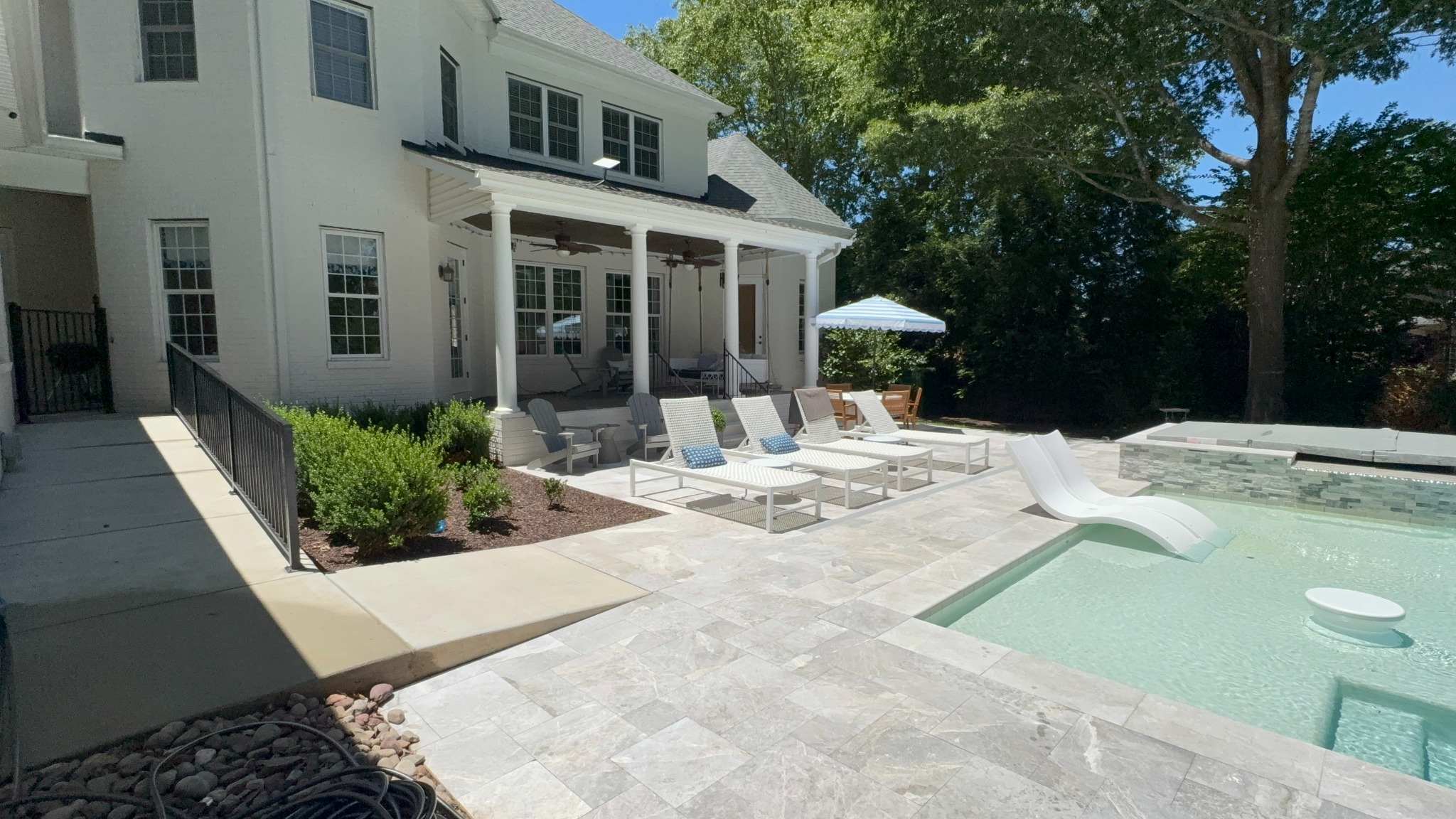 Clean pool deck and patio area